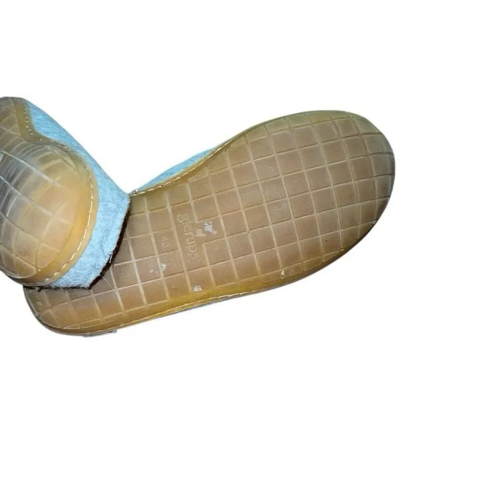Glerups Gray Slip On Wool Slipper With Leather Bottom EU Size 43 Used